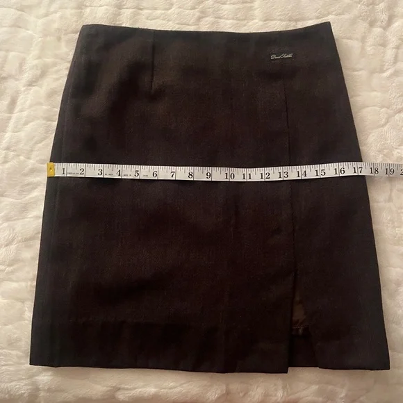 David Saddler Wool mini skirt in dark brown size 6 - Picture 3 of 7